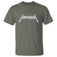 Hanukkah Heavy Metal T Shirt Latke Party Jewish Menorah Dreidel - Wonder Print Shop