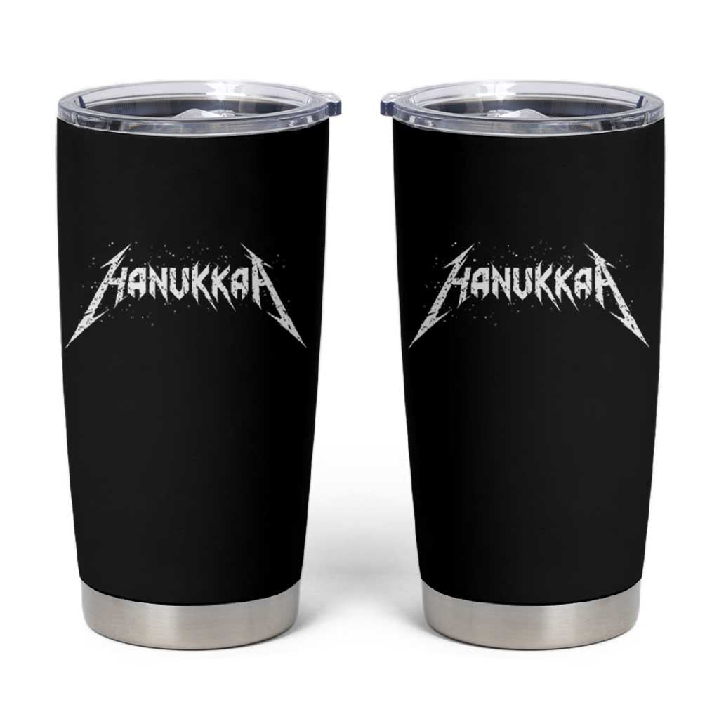 Hanukkah Heavy Metal Tumbler Cup Latke Party Jewish Menorah Dreidel - Wonder Print Shop