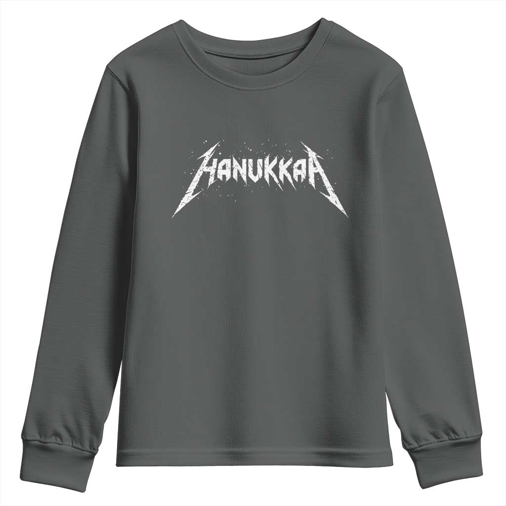 Hanukkah Heavy Metal Youth Sweatshirt Latke Party Jewish Menorah Dreidel - Wonder Print Shop