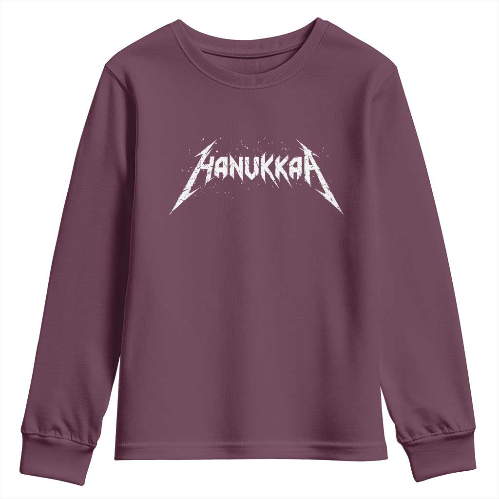 Hanukkah Heavy Metal Youth Sweatshirt Latke Party Jewish Menorah Dreidel - Wonder Print Shop