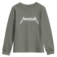 Hanukkah Heavy Metal Youth Sweatshirt Latke Party Jewish Menorah Dreidel - Wonder Print Shop