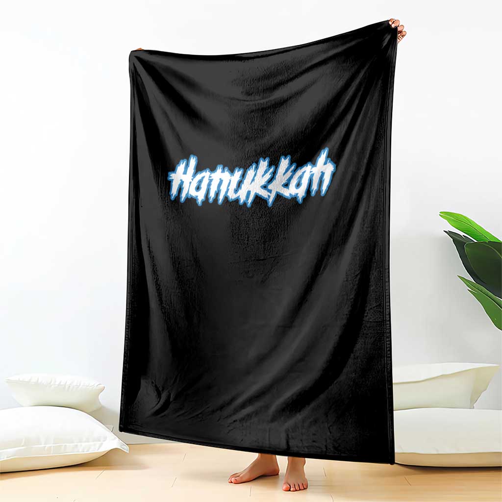 Hanukkah Heavy Metal Throw Blanket Jewish Menorah Dreidel - Wonder Print Shop