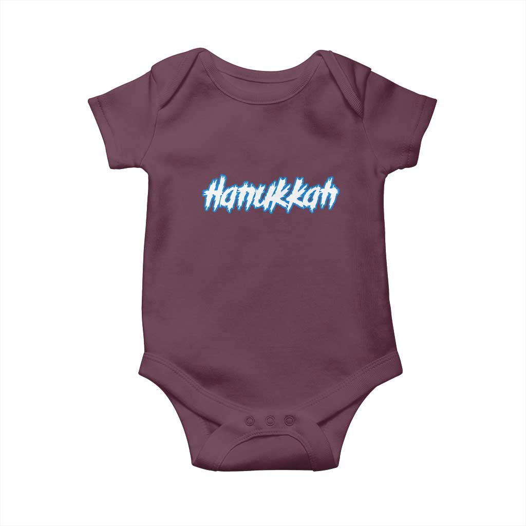 Hanukkah Heavy Metal Baby Onesie Jewish Menorah Dreidel - Wonder Print Shop