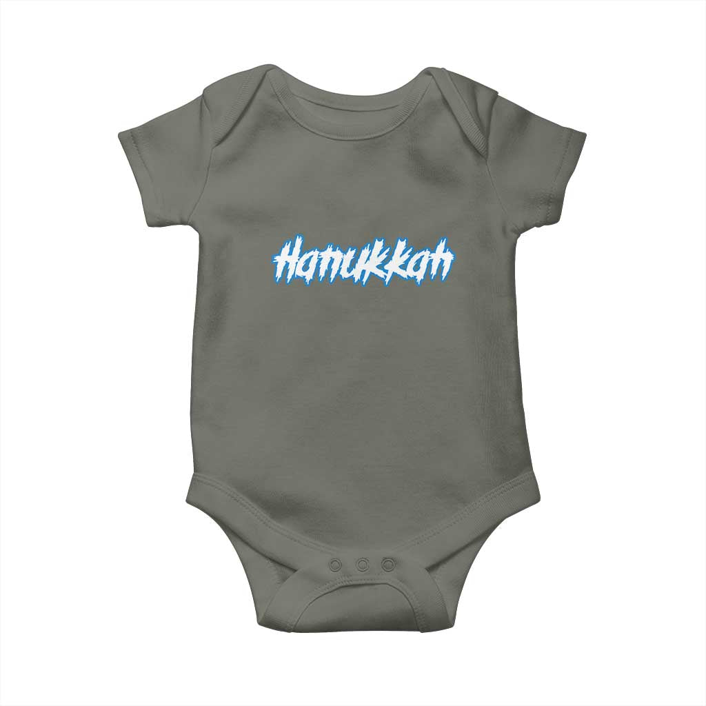 Hanukkah Heavy Metal Baby Onesie Jewish Menorah Dreidel - Wonder Print Shop