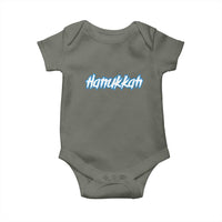 Hanukkah Heavy Metal Baby Onesie Jewish Menorah Dreidel - Wonder Print Shop