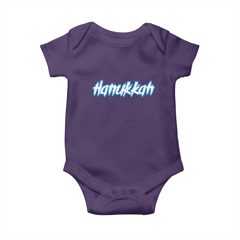 Hanukkah Heavy Metal Baby Onesie Jewish Menorah Dreidel - Wonder Print Shop