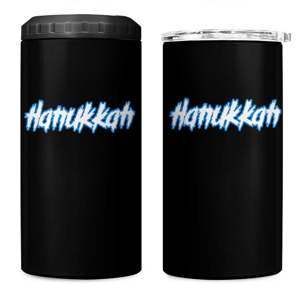 Hanukkah Heavy Metal 4 in 1 Can Cooler Tumbler Jewish Menorah Dreidel - Wonder Print Shop