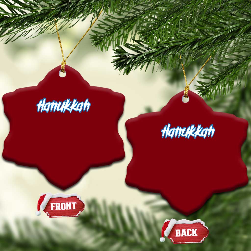 Hanukkah Heavy Metal Ceramic Ornament Jewish Menorah Dreidel - Wonder Print Shop