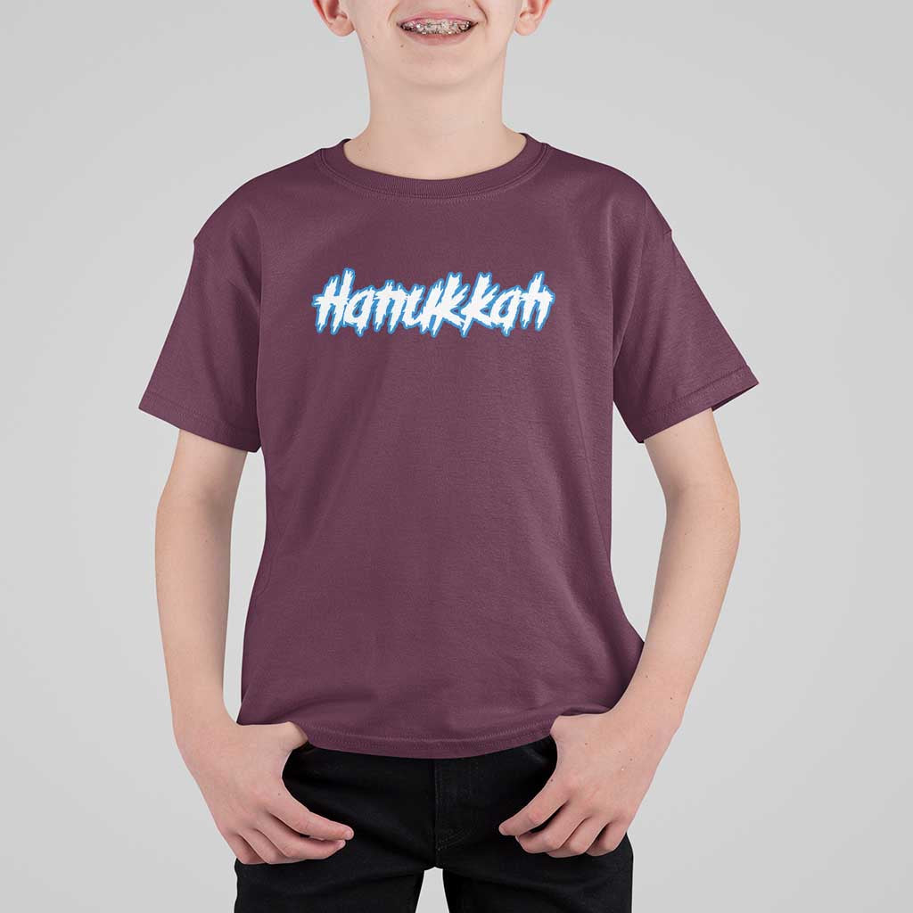 Hanukkah Heavy Metal T Shirt For Kid Jewish Menorah Dreidel - Wonder Print Shop