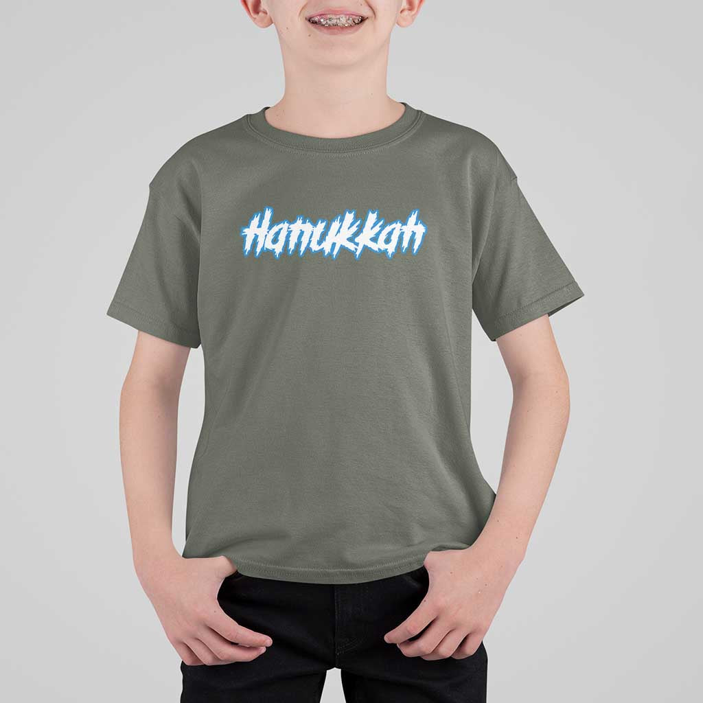 Hanukkah Heavy Metal T Shirt For Kid Jewish Menorah Dreidel - Wonder Print Shop