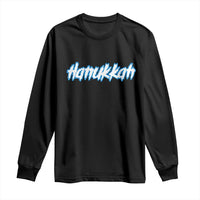 Hanukkah Heavy Metal Long Sleeve Shirt Jewish Menorah Dreidel - Wonder Print Shop