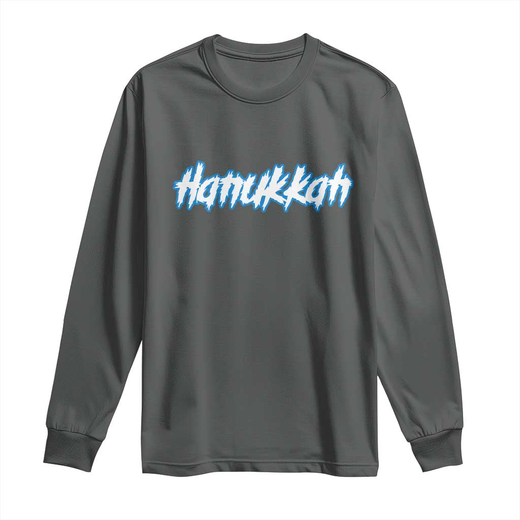 Hanukkah Heavy Metal Long Sleeve Shirt Jewish Menorah Dreidel - Wonder Print Shop
