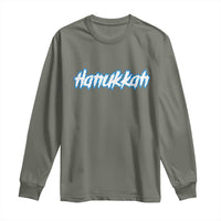 Hanukkah Heavy Metal Long Sleeve Shirt Jewish Menorah Dreidel - Wonder Print Shop