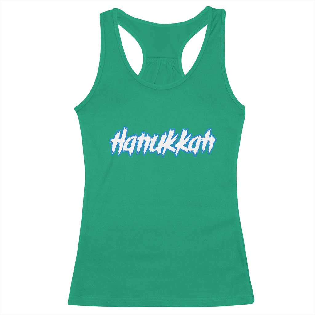 Hanukkah Heavy Metal Racerback Tank Top Jewish Menorah Dreidel - Wonder Print Shop
