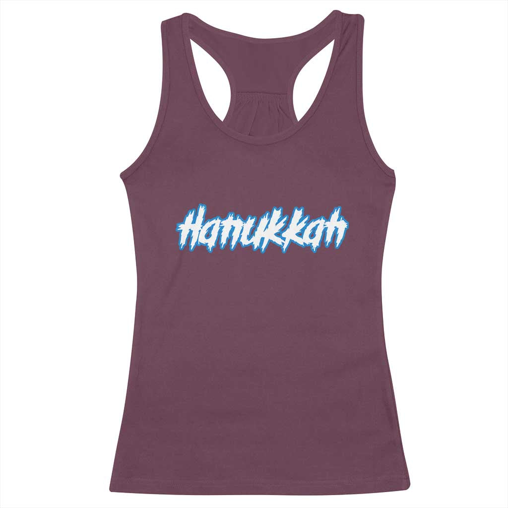 Hanukkah Heavy Metal Racerback Tank Top Jewish Menorah Dreidel - Wonder Print Shop