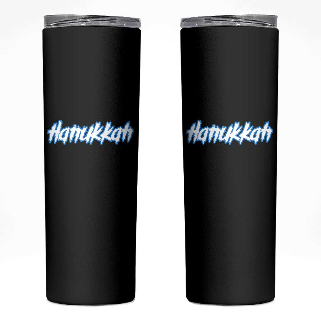 Hanukkah Heavy Metal Skinny Tumbler Jewish Menorah Dreidel - Wonder Print Shop