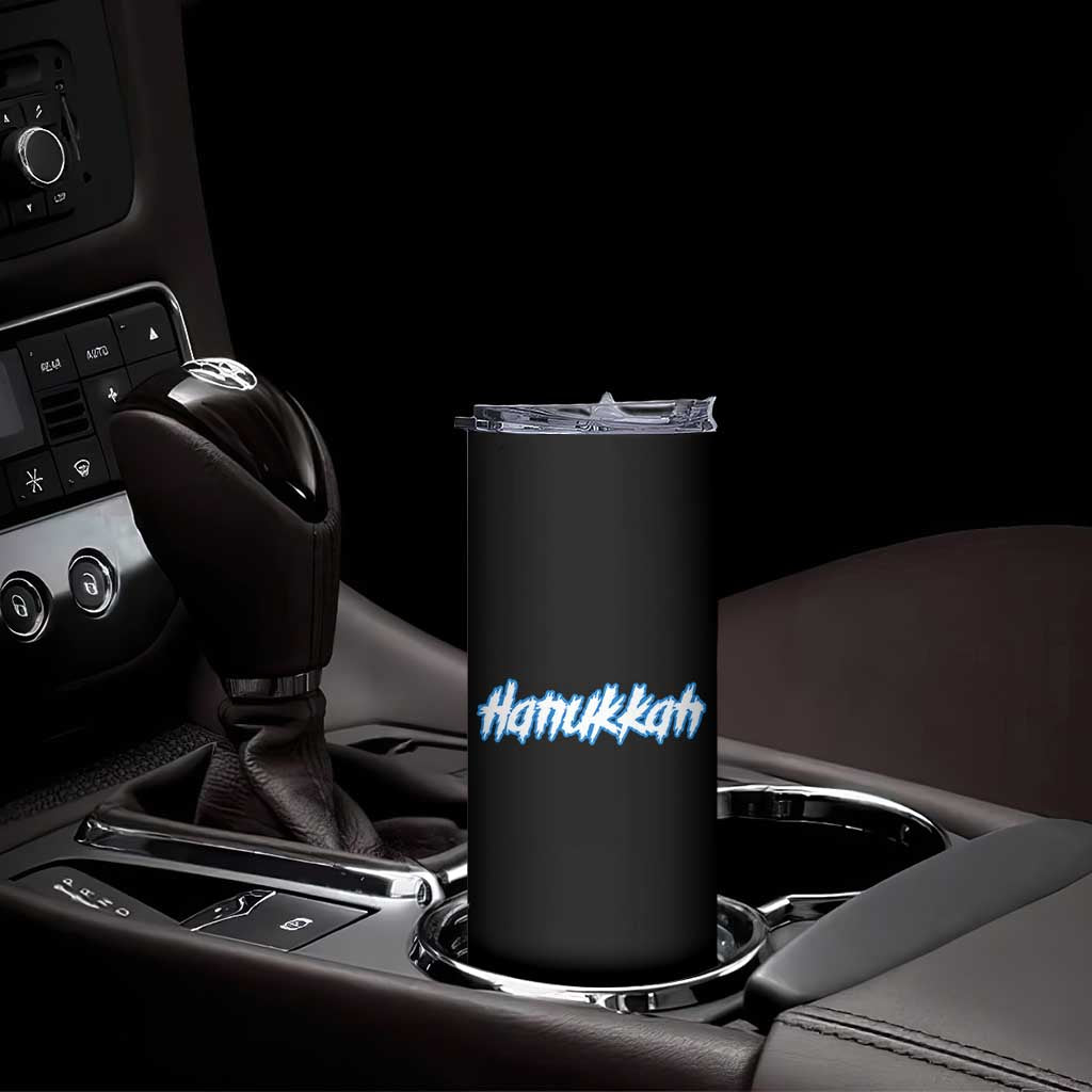 Hanukkah Heavy Metal Skinny Tumbler Jewish Menorah Dreidel - Wonder Print Shop