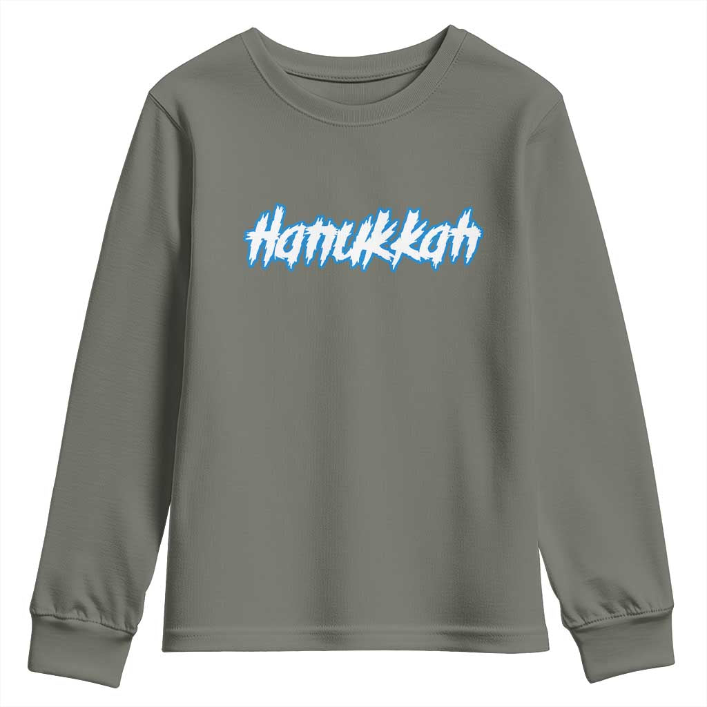 Hanukkah Heavy Metal Youth Sweatshirt Jewish Menorah Dreidel - Wonder Print Shop