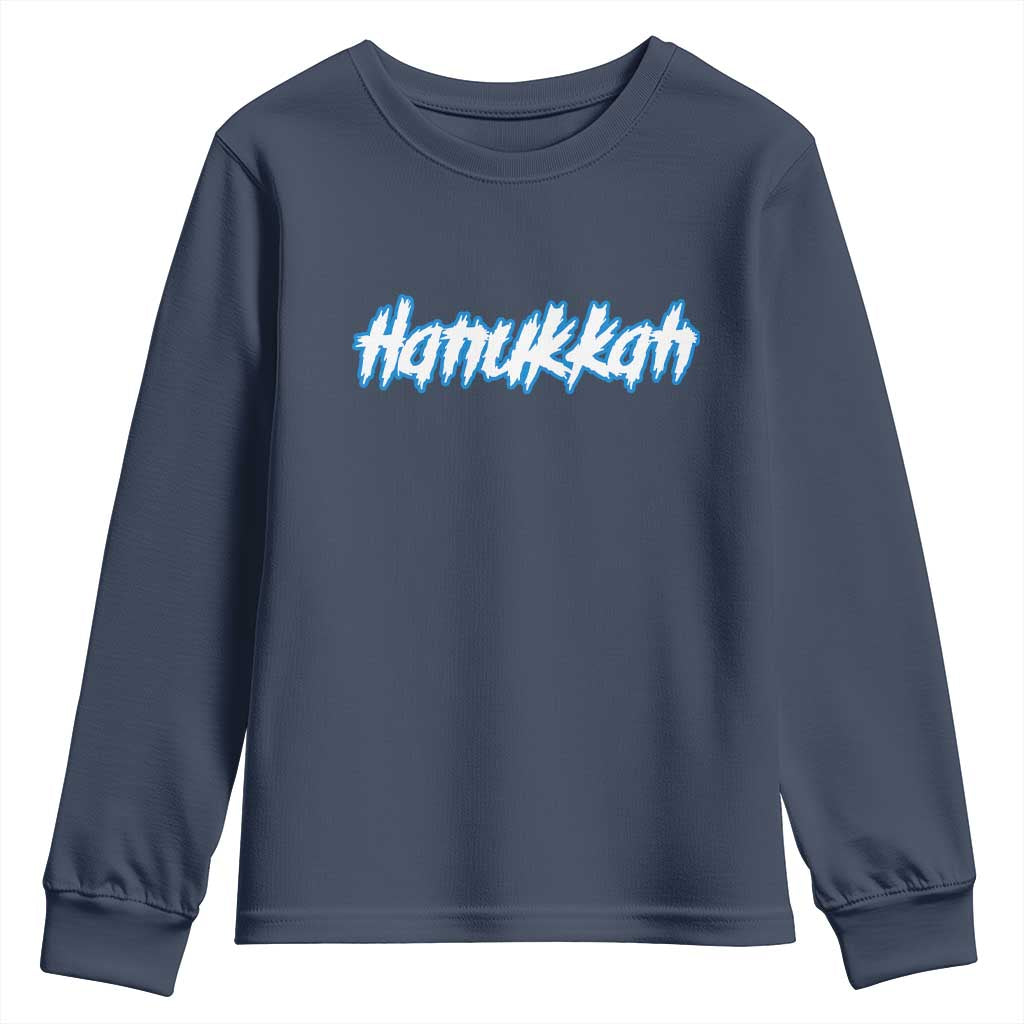 Hanukkah Heavy Metal Youth Sweatshirt Jewish Menorah Dreidel - Wonder Print Shop