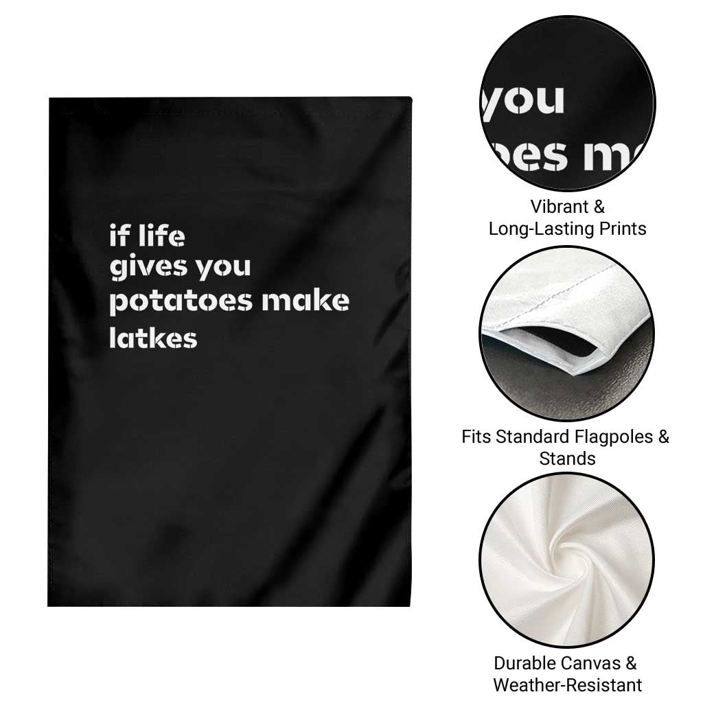 Life Gives Potatoes Make Latkes Garden Flag Funny Hanukkah Gift Jewish Holiday - Wonder Print Shop