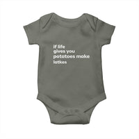 Life Gives Potatoes Make Latkes Baby Onesie Funny Hanukkah Gift Jewish Holiday - Wonder Print Shop