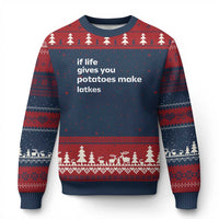 Life Gives Potatoes Make Latkes Ugly Christmas Sweater Funny Hanukkah Gift Jewish Holiday - Wonder Print Shop