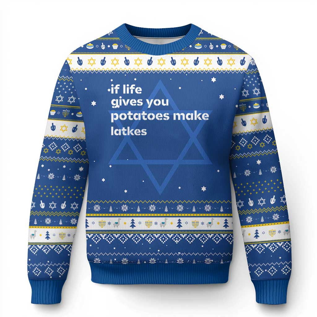 Life Gives Potatoes Make Latkes Hanukkah Ugly Sweater Funny Hanukkah Gift Jewish Holiday - Wonder Print Shop