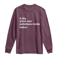 Life Gives Potatoes Make Latkes Long Sleeve Shirt Funny Hanukkah Gift Jewish Holiday - Wonder Print Shop
