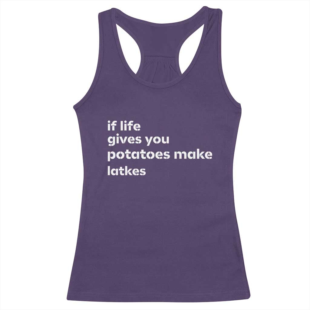 Life Gives Potatoes Make Latkes Racerback Tank Top Funny Hanukkah Gift Jewish Holiday - Wonder Print Shop