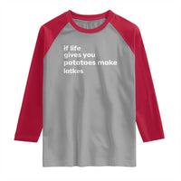Life Gives Potatoes Make Latkes Raglan Shirt Funny Hanukkah Gift Jewish Holiday - Wonder Print Shop