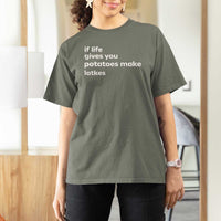 Life Gives Potatoes Make Latkes T Shirt For Women Funny Hanukkah Gift Jewish Holiday - Wonder Print Shop
