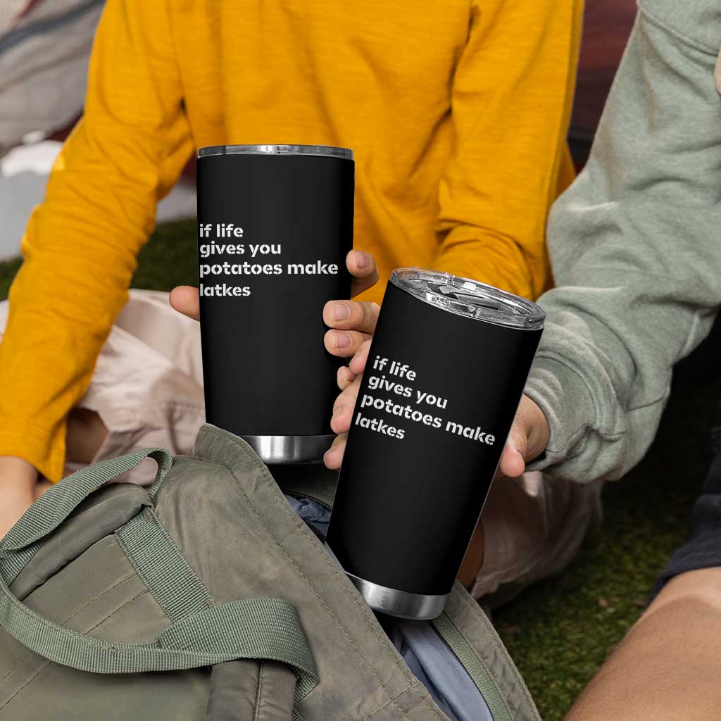 Life Gives Potatoes Make Latkes Tumbler Cup Funny Hanukkah Gift Jewish Holiday - Wonder Print Shop