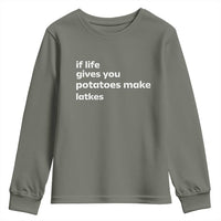 Life Gives Potatoes Make Latkes Youth Sweatshirt Funny Hanukkah Gift Jewish Holiday - Wonder Print Shop