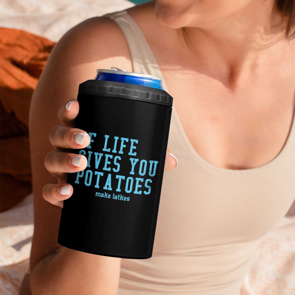 If Life Gives You Potatoes Make Latkes 4 in 1 Can Cooler Tumbler Funny Hanukkah Gift Jewish Holiday - Wonder Print Shop