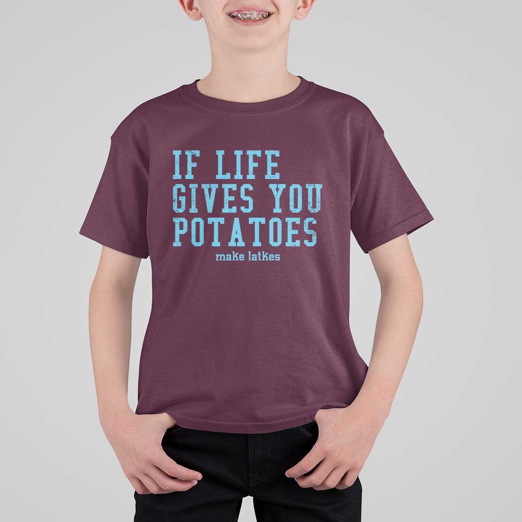 If Life Gives You Potatoes Make Latkes T Shirt For Kid Funny Hanukkah Gift Jewish Holiday - Wonder Print Shop