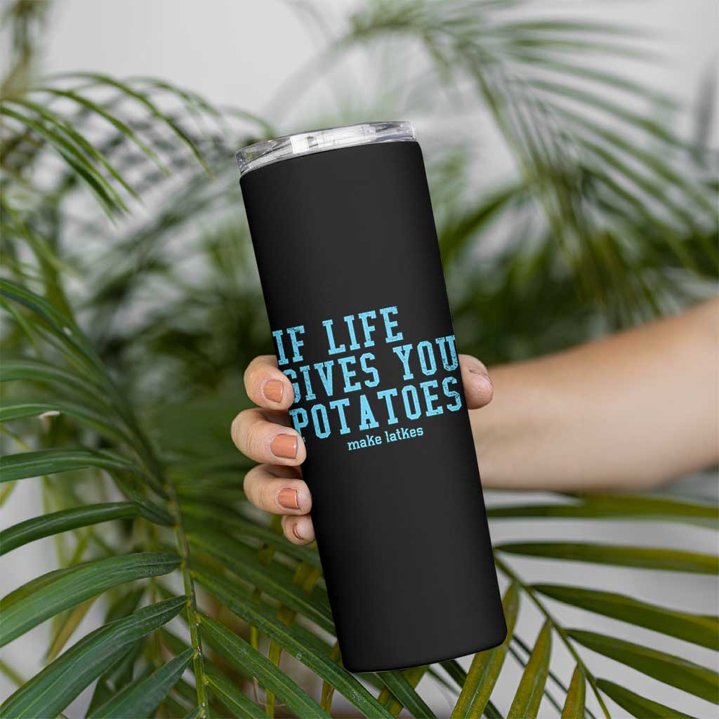 If Life Gives You Potatoes Make Latkes Skinny Tumbler Funny Hanukkah Gift Jewish Holiday - Wonder Print Shop