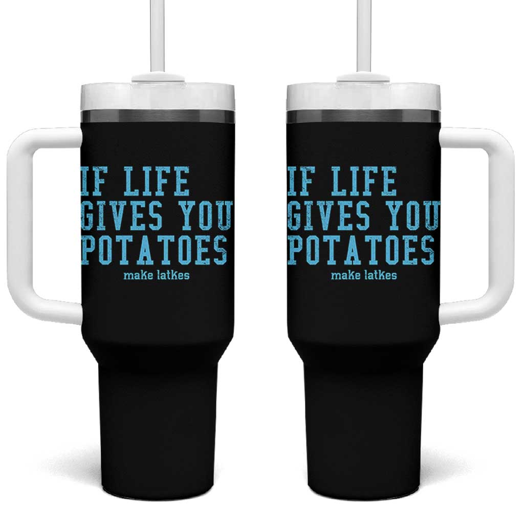 If Life Gives You Potatoes Make Latkes Tumbler With Handle Funny Hanukkah Gift Jewish Holiday - Wonder Print Shop