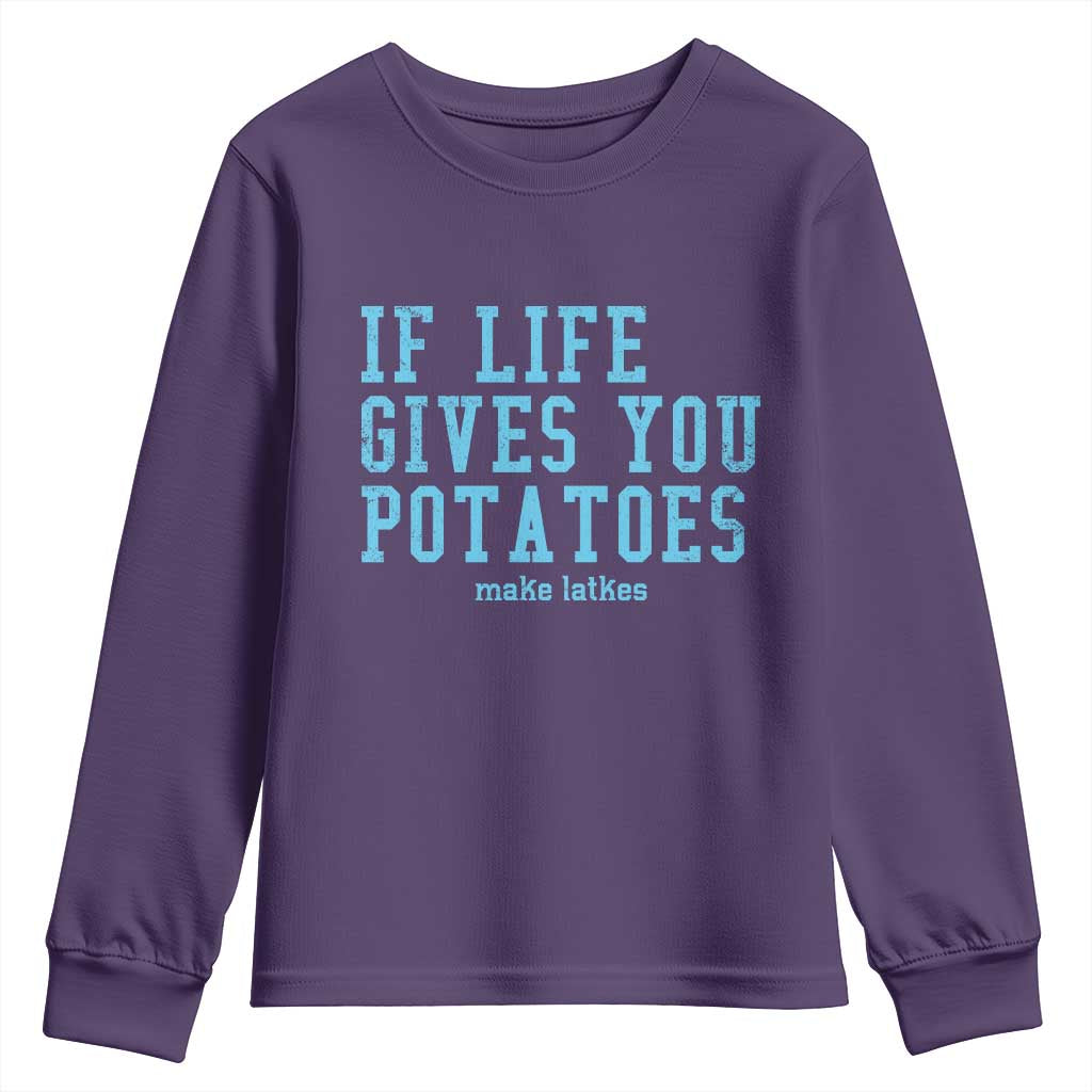 If Life Gives You Potatoes Make Latkes Youth Sweatshirt Funny Hanukkah Gift Jewish Holiday - Wonder Print Shop