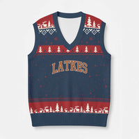Latkes V-Neck Knit Sweater Vest Funny Hanukkah Gift Jewish Holiday Food Apparel - Wonder Print Shop