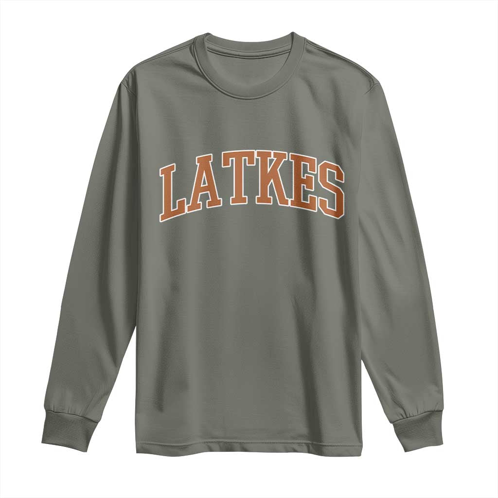 Latkes Long Sleeve Shirt Funny Hanukkah Gift Jewish Holiday Food Apparel - Wonder Print Shop