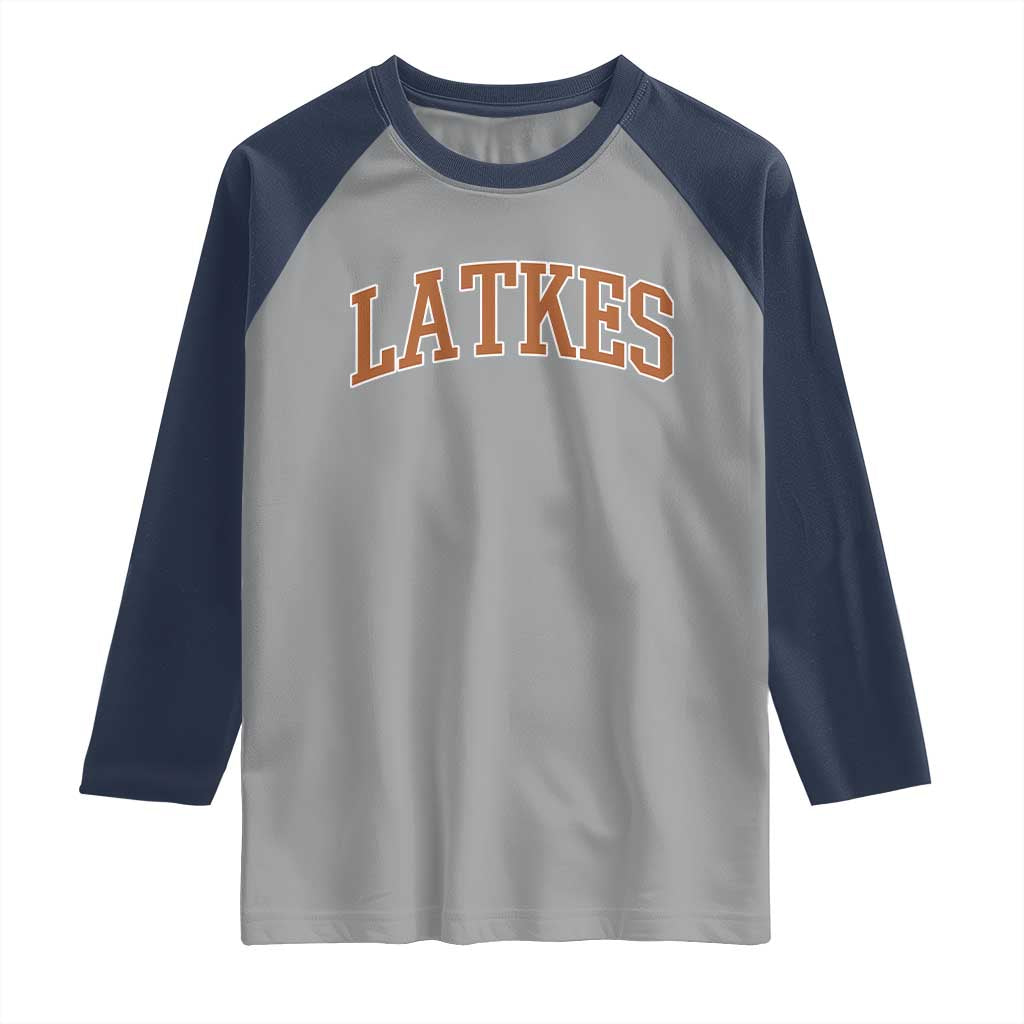 Latkes Raglan Shirt Funny Hanukkah Gift Jewish Holiday Food Apparel - Wonder Print Shop