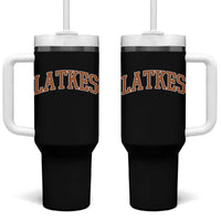 Latkes Tumbler With Handle Funny Hanukkah Gift Jewish Holiday Food Apparel - Wonder Print Shop