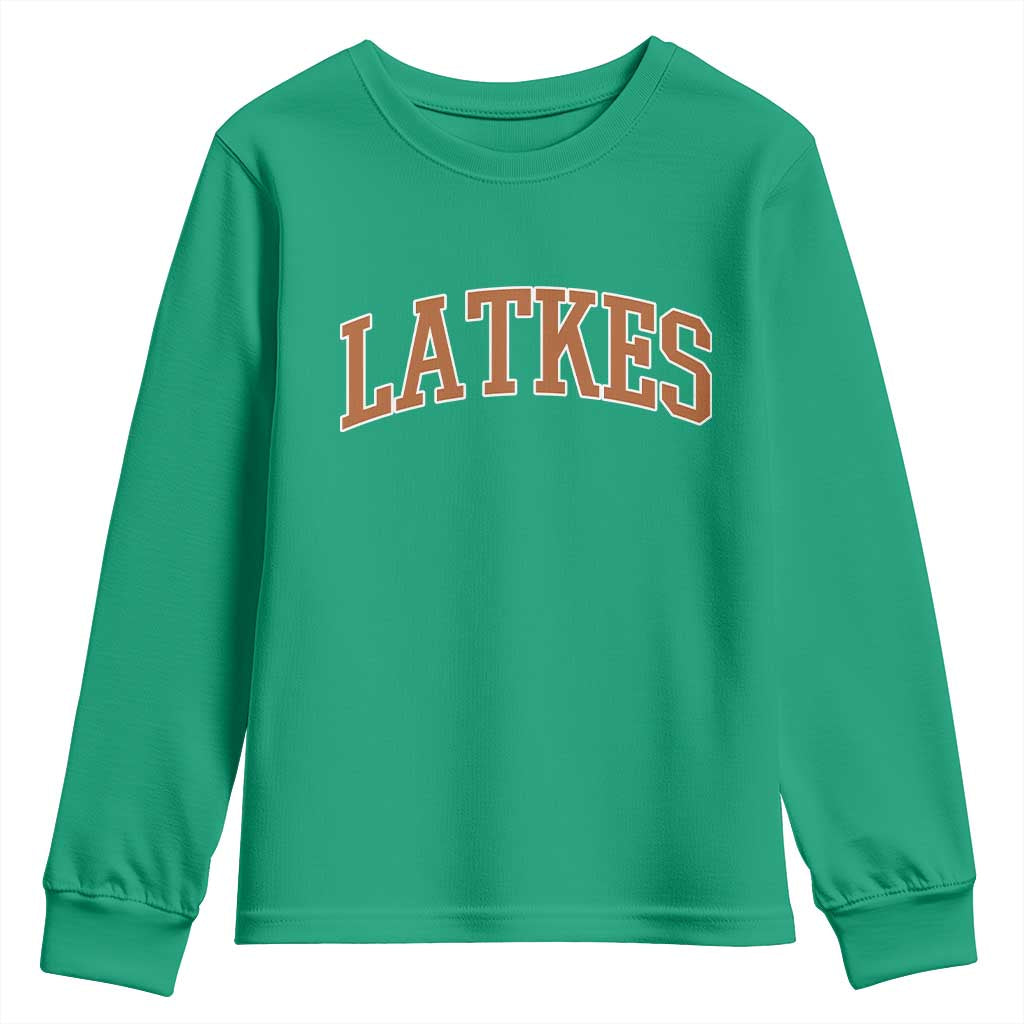 Latkes Youth Sweatshirt Funny Hanukkah Gift Jewish Holiday Food Apparel - Wonder Print Shop