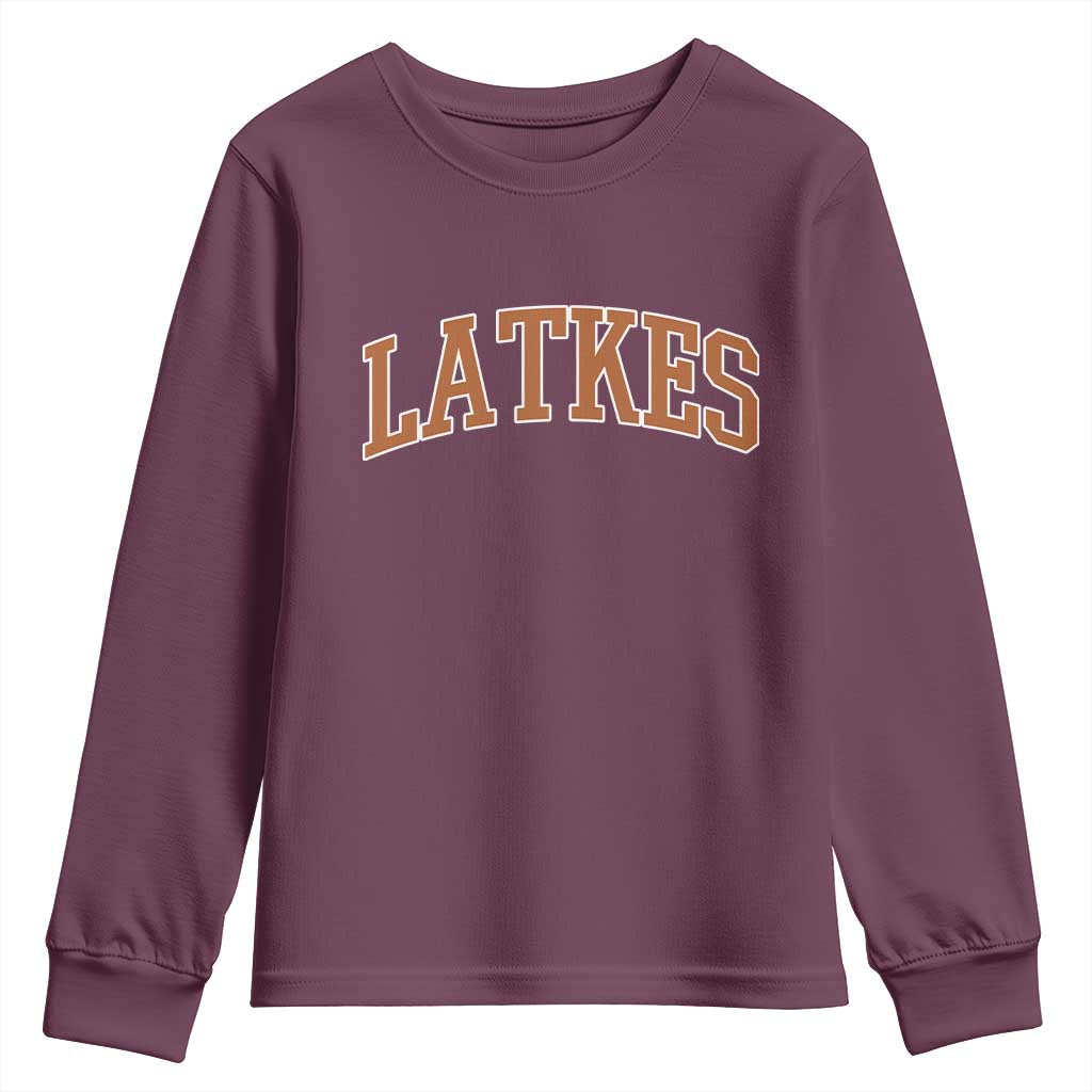 Latkes Youth Sweatshirt Funny Hanukkah Gift Jewish Holiday Food Apparel - Wonder Print Shop