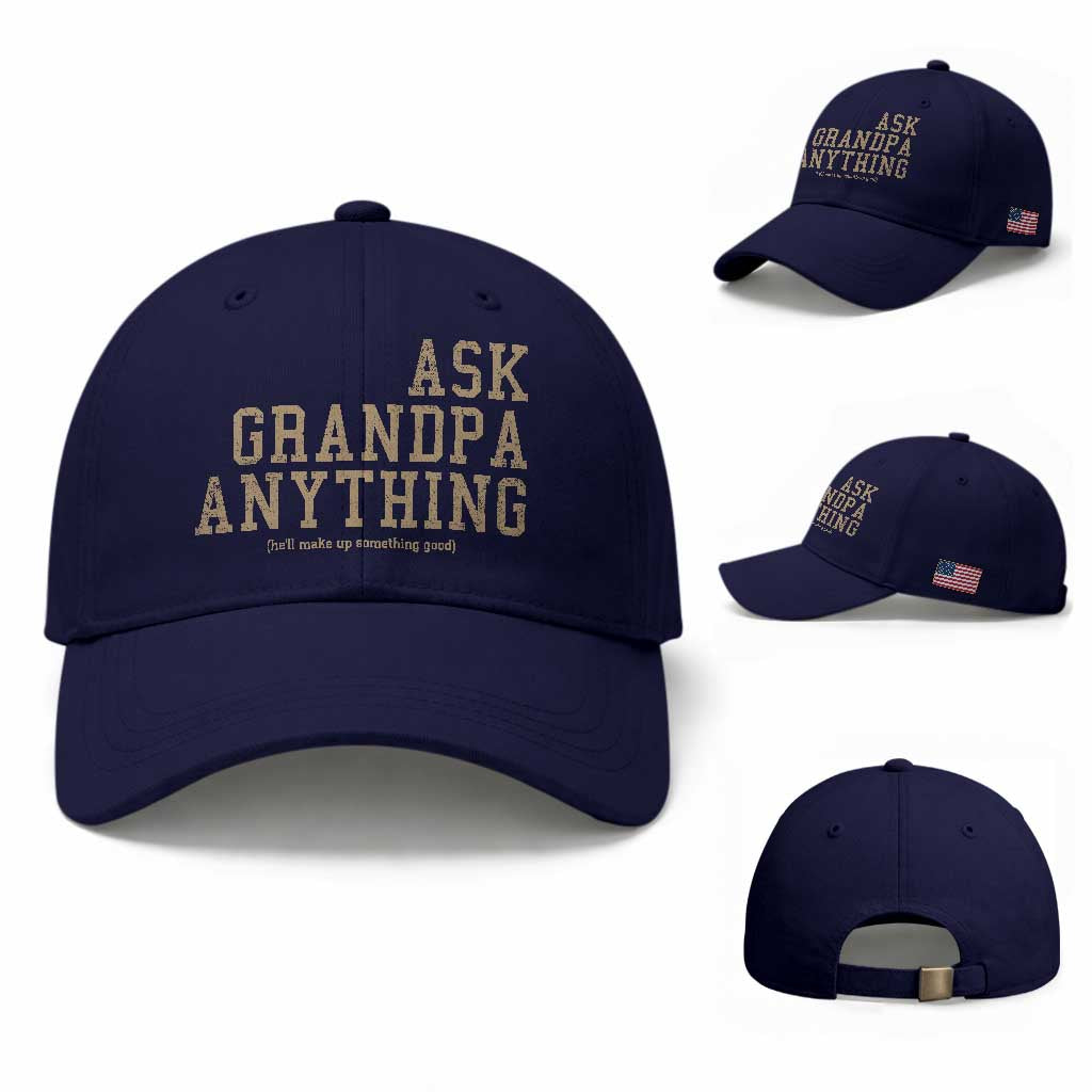 Funny Grandpa Baseball Cap Ask Grandpa Anything Fathers Day Gift