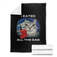 Sarcastic Cat Meme Throw Blanket Funny Retro I Eated All The Gas Gen Z Humor - Wonder Print Shop