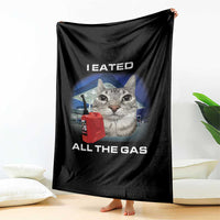 Sarcastic Cat Meme Throw Blanket Funny Retro I Eated All The Gas Gen Z Humor - Wonder Print Shop