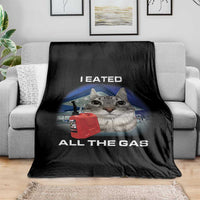 Sarcastic Cat Meme Throw Blanket Funny Retro I Eated All The Gas Gen Z Humor - Wonder Print Shop