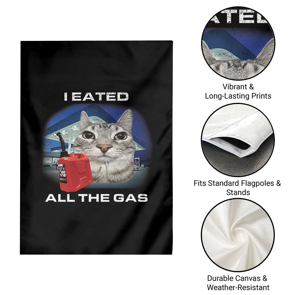 Sarcastic Cat Meme Garden Flag Funny Retro I Eated All The Gas Gen Z Humor - Wonder Print Shop