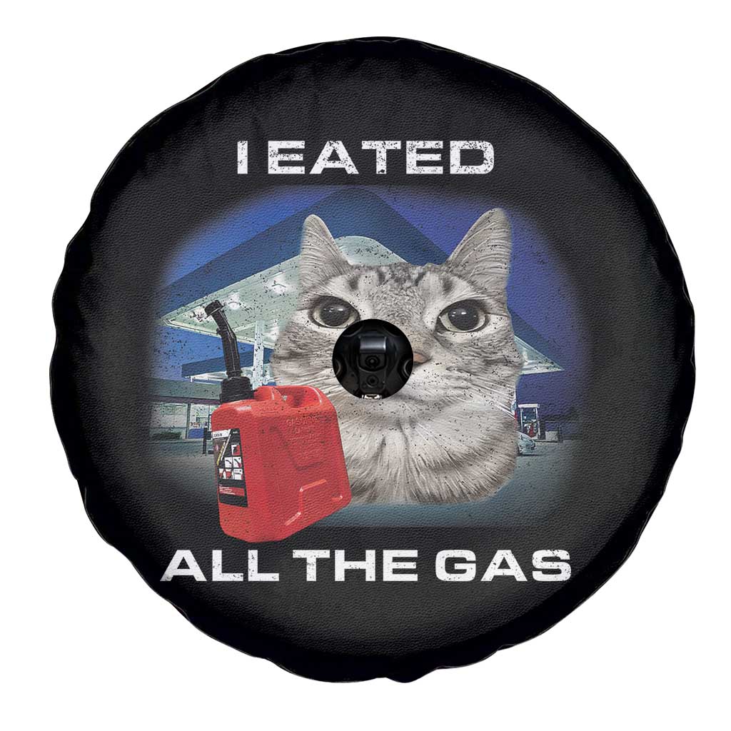 Sarcastic Cat Meme Spare Tire Cover Funny Retro I Eated All The Gas Gen Z Humor - Wonder Print Shop